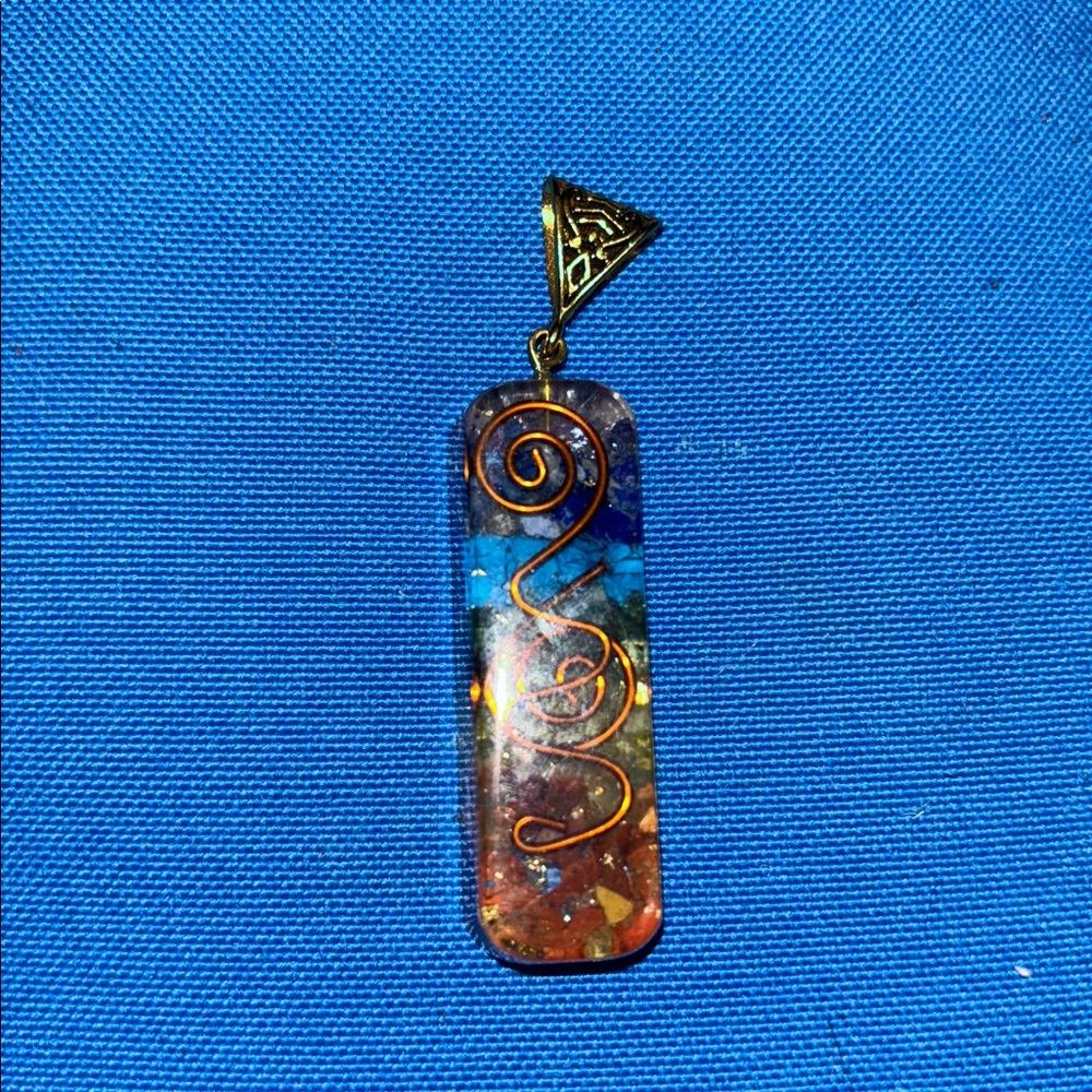 Chakra Pendant All Seven Stones Gold IvyStyle HolderForChainMetalWrapping NWOTS